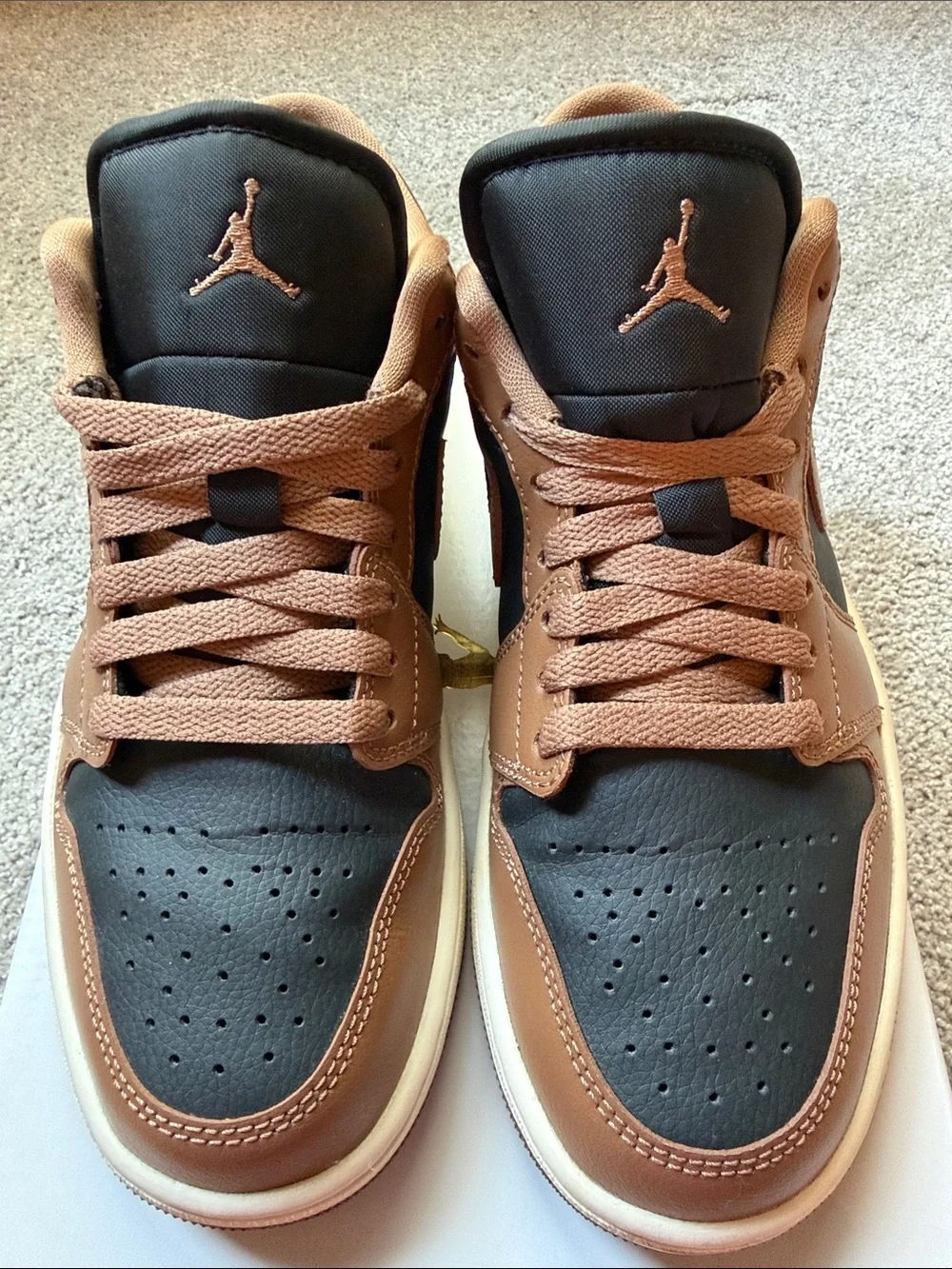 Nike Air Jordan 1 Low Top Sneakers in Brown & Black